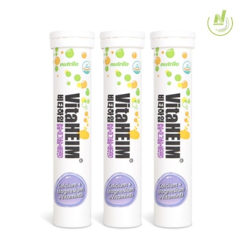 Nutrilo 비타하임 발포 칼슘 마그네슘 비타민D 15정