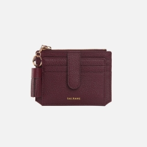 살랑 Dijon 301S Flap mini Card Wallet Burgundy Ople