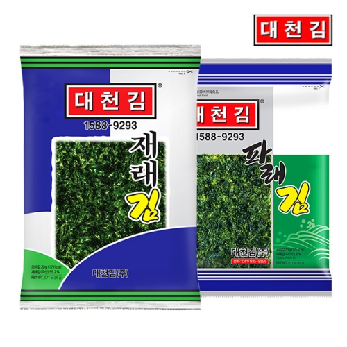 대천김  조미김 전장김 재래김 10봉 + 파래김 10봉 + 돌김 10봉 혼합 1박스