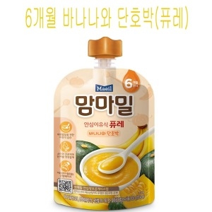 매일유업 맘마밀 안심이유식 퓨레 바나나와 단호박 100g