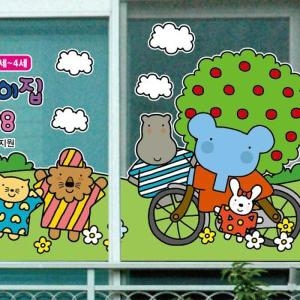 뭉키데코 창문썬팅_엘리 자전거를 함께 타요 (400cm) [1.2m]
