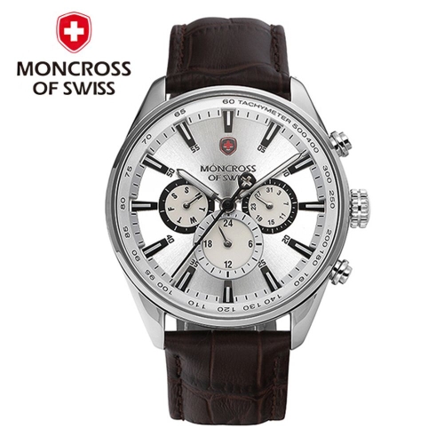 몽크로스 몽크로스 MONCROSS SWITZERLAND 멀티펑션 남성용 가죽시계 MS3750M WT