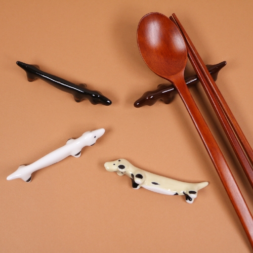 갓샵 강아지 닥스훈트 도자기 수저 받침 4color 젓가락/숟가락 받침대