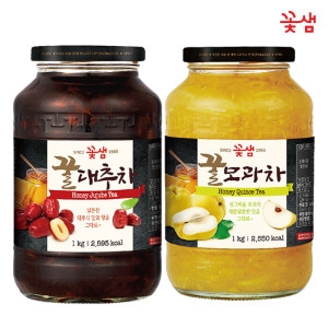 꽃샘식품 꽃샘 액상차 꿀대추차 1kg+꿀모과차 1kg