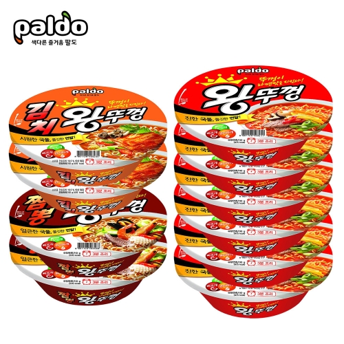 팔도  왕뚜껑6개 + 김치왕뚜껑6개 + 짬뽕왕뚜껑6개