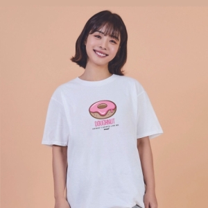W6E259B  키밍 도넛 핑크 doughnut 포인트반팔티 꾸안꾸코디