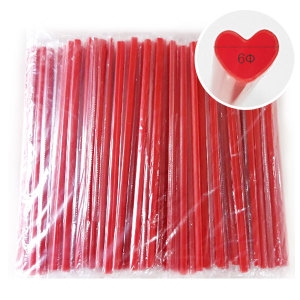 개별포장 하트 스트로우 레드 25cm