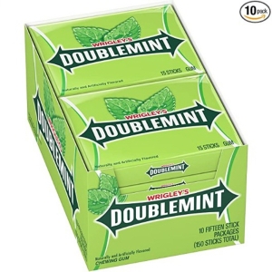 WRIGLEY'S DOUBLEMINT Chewing Gum 리블리 더블민트 츄잉껌 15피스 10팩