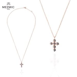 텐바이텐  14K 매직 블루 다이아몬드 십자가 목걸이  Gold_ 54121