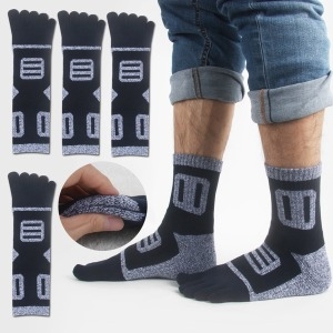 옴므 남성용 이중 바닥 하프 쿠션 발가락양말 반파일 장목