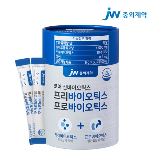JW중외제약 코어 신바이오틱스 프리바이오틱스 프로바이오틱스 6g 50포