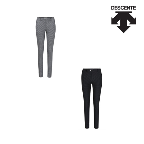 데상트골프  여성 체크 패턴 기모 스키니핏 팬츠 (D942WFPTO4)