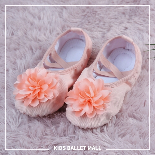 키즈발레몰 코사지 천 발레 슈즈 피치 밴드형