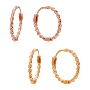 14K 로프 링 귀걸이 gold-pin 2종 택1 귀걸이 W68AA3F