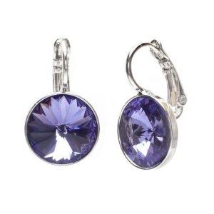 C 데일리 오스트리아스톤 원터치 귀걸이-보라_134D23