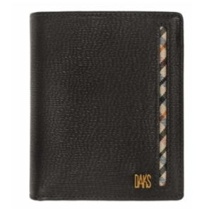 닥스 남성 블랙 가죽 골드로고 중지갑_DBWA0F913W3-SS