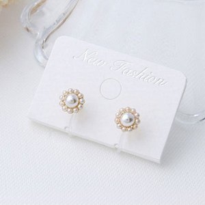 ZNL_9332612   실리콘귀걸이 진주플라워 2종 귀찌 진주귀걸이 실리컨귀걸이 여성귀걸이 침귀걸이