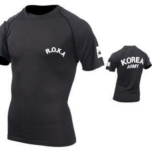 쿨론 3D ROKA 위장태극기 반팔 티셔츠 검정 로카티