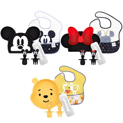 범킨스 흡착식판 턱받이 스푼포크 3종 세트