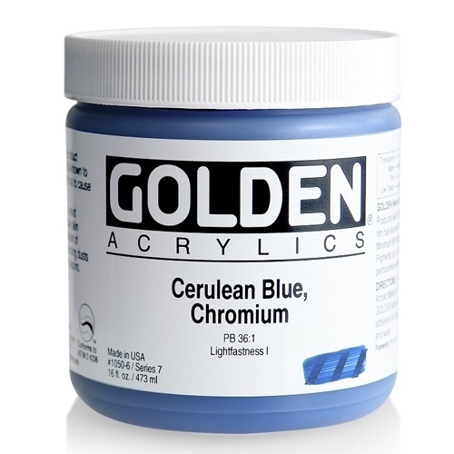 골든  H.B 아크릴릭 물감 473ML S7 Cerulean Blue, Chromium