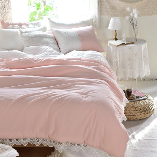 벨라이프 화이트   마리앤 레이스 차렵이불 세트 Q 2color