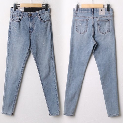 베이직스 나야홍 빅사이즈 연청 판스키니 DDOA775