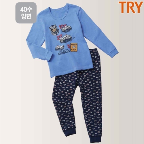 TRY 트라이 키즈키오 남아내복세트 D53  블루  실내복 아동잠옷