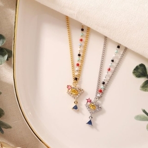 수앤수  언발 2줄 비즈체인 목걸이  20N028   2color