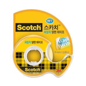 3M 스카치 재접착 양면 테이프 19mm x 5.08m