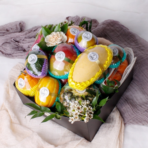 파머스스토리  프리미엄 알뜰 과일 바구니 특대 + 떡케이크 6kg내외