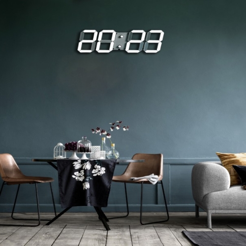큰사이즈 3D LED 시계 무소음 디지털벽 탁상 화이트 알람기능 야간조