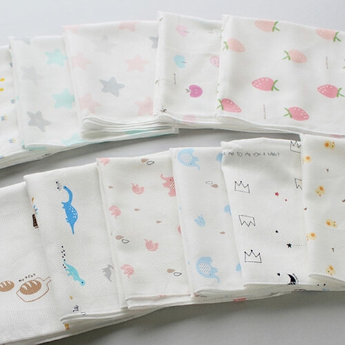 무루땅콩기저귀 순면 나염 가제손수건 5장