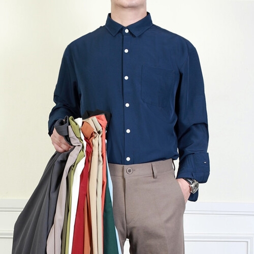 프랭키뉴욕 남자 세미오버핏 셔츠 링클프리 와이셔츠 정장셔츠 남성 솔리드 남방 빅사이즈 화이트 블랙 15컬러_JM597-1