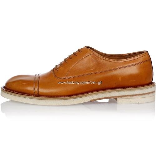 메종마르지엘라 마르지엘라 빈티지 브라운 레이스업 구두