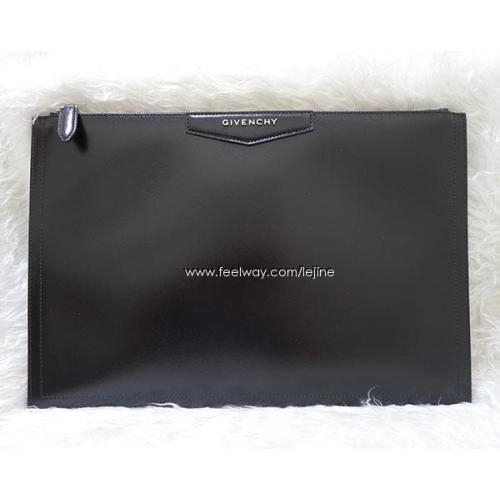 지방시 GIVENCHY   안티고나 블랙 레더 클러치백