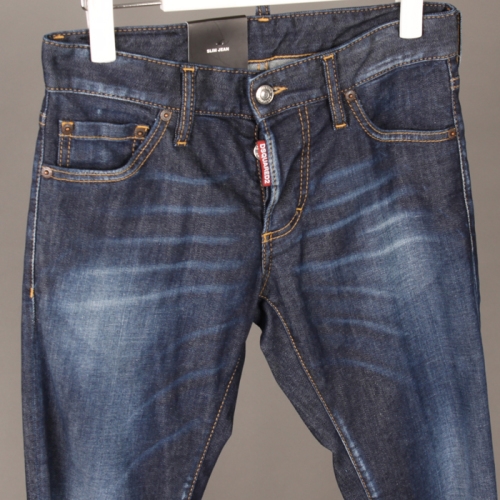 디스퀘어드2 세일  신촌데님샵  가죽텝 스틸로고 중청 워싱진 슬림