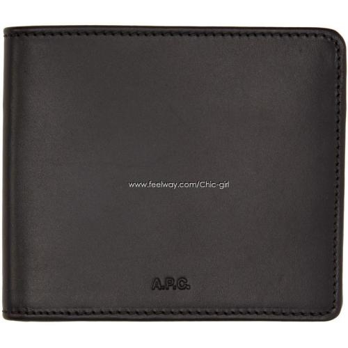 아페쎄 블랙 지퍼 가죽 레더 반지갑