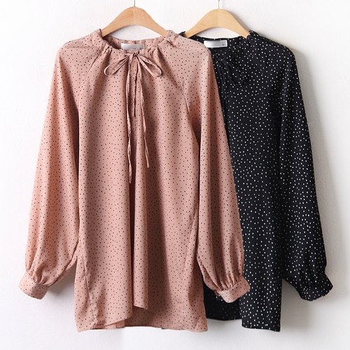 아이우먼 위쉬몰 GY 도트스트링넥블라우스 A897H009  빅사이즈 사이즈에서 자유로운 그녀~