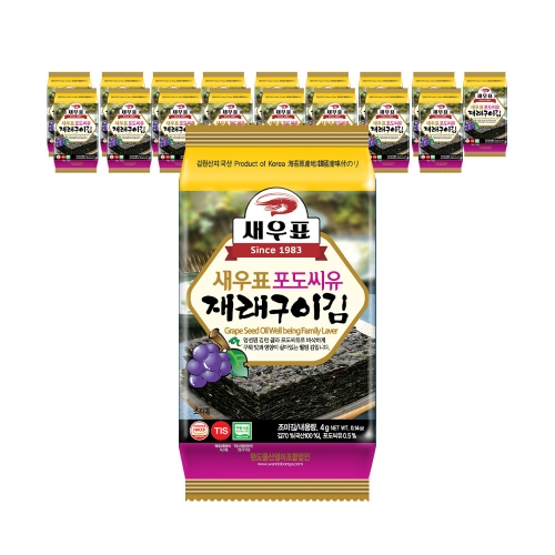 완도물산 새우표 완도 포도씨유 도시락김 4g [18개] - 에누리 가격비교