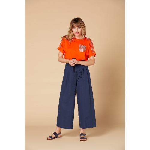 데리 패턴 티셔츠 DWAS3TS001-400