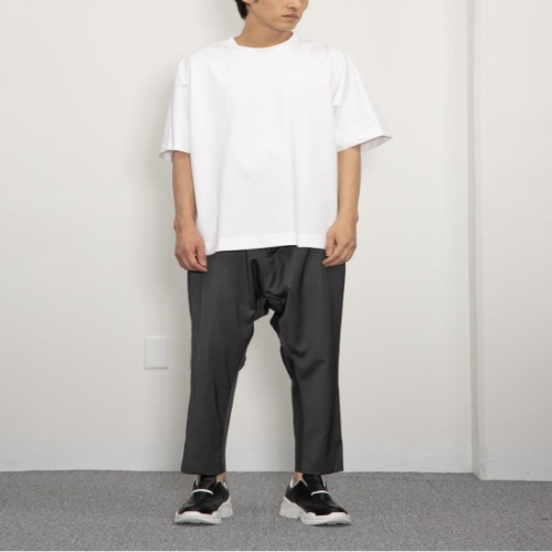 로우투로우 MRP008 파인 폴리 트윌 코리안 배기 팬츠 블랙