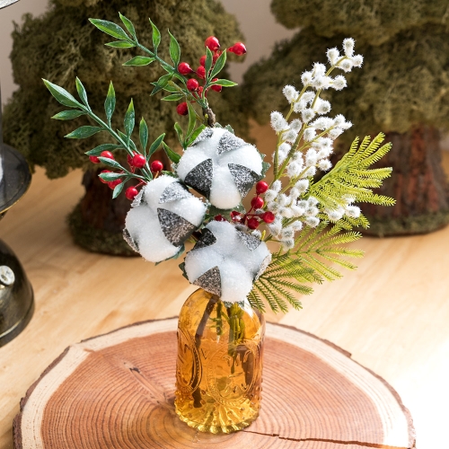 플라워트리  클로이목화화병 28cmR 크리스마스 화분 장식 TRFAHM