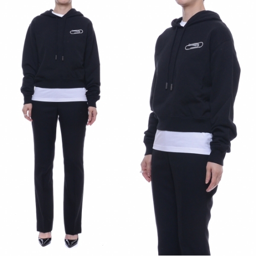 오프화이트 클립 크롭 후드 티셔츠_OWBB016E20FLE001 1001