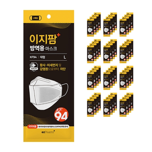 제이피씨 이지팜 방역용 마스크 KF94 대형 화이트
