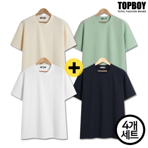 탑보이 4장세트 리버플 오버핏 엠보 반팔티  STBS_786