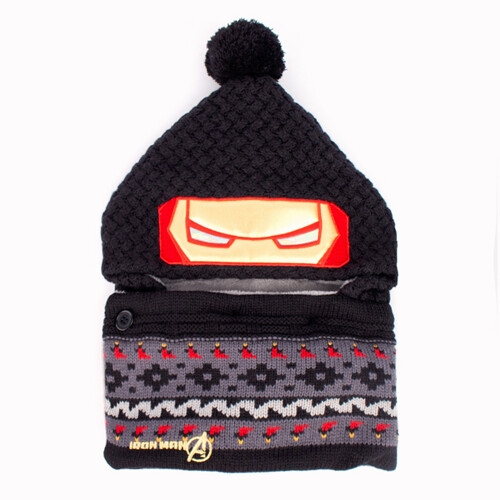 마블 아이언맨 히어로 후드워머 MV0596 넥워머 털모자 아동