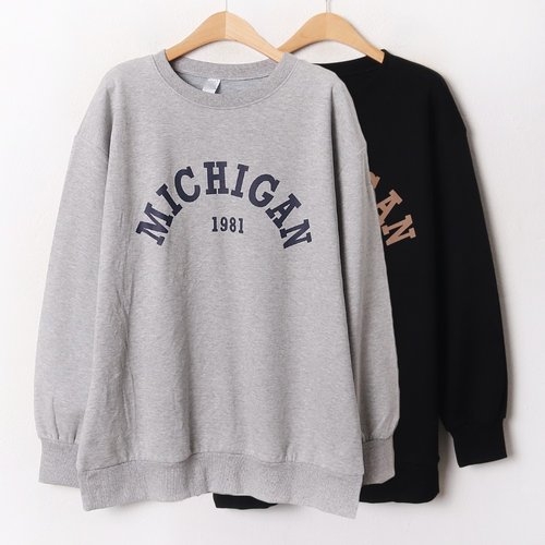 아이우먼 여성의류 GO 미시간베이직맨투맨 B384H010  빅사이즈