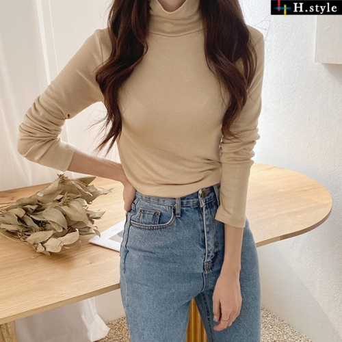 H스타일 여성 니트티 라운드 브이넥_KN4019