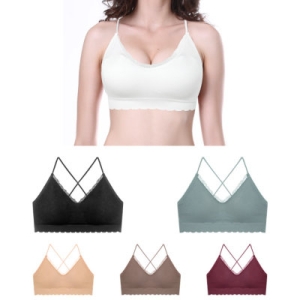 라엠코리아 골지 레이스 X백 노와이어 볼륨브라 단품