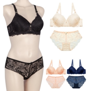 라엠코리아 깔끔 레이스 몰드컵 노와이어브라팬티-세트